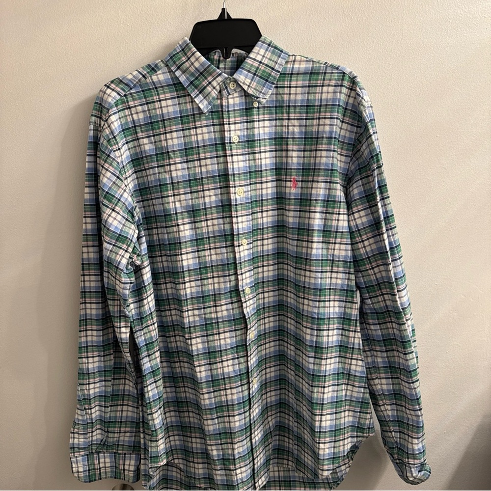 Polo Ralph Lauren Blue and Green Plaid Shirt